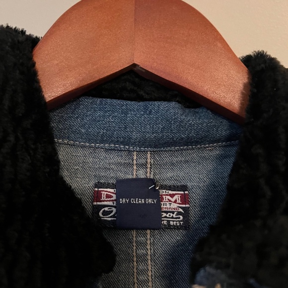 Denim Old School Jacket with Black Collar & Full Zipper- Size 4 - Picture 7 of 8